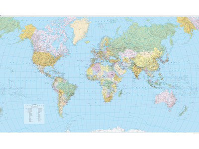 Wandkarte - Welt politisch XL